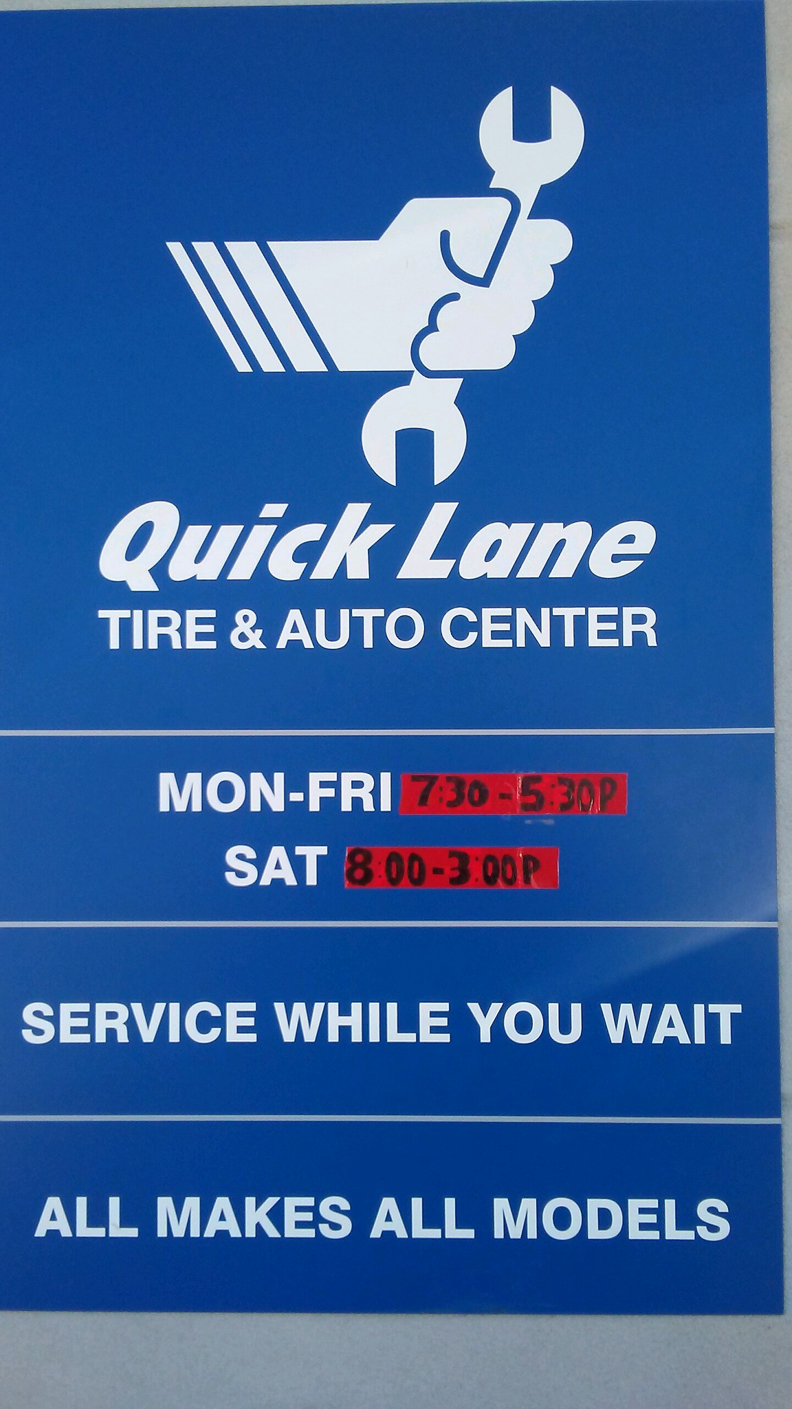 Quick Lane Tire & Auto Center Brownwood 30 Certificate