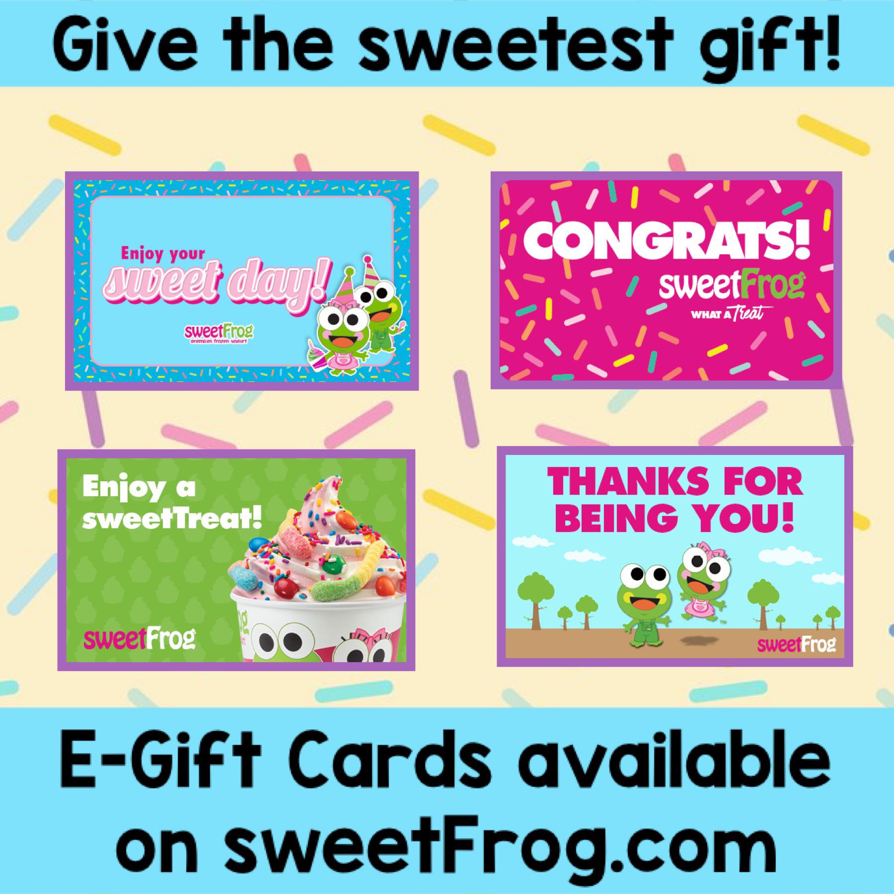 Sweet Frog Premium Frozen Yogurt 12 Certificate