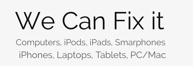 we can fix it